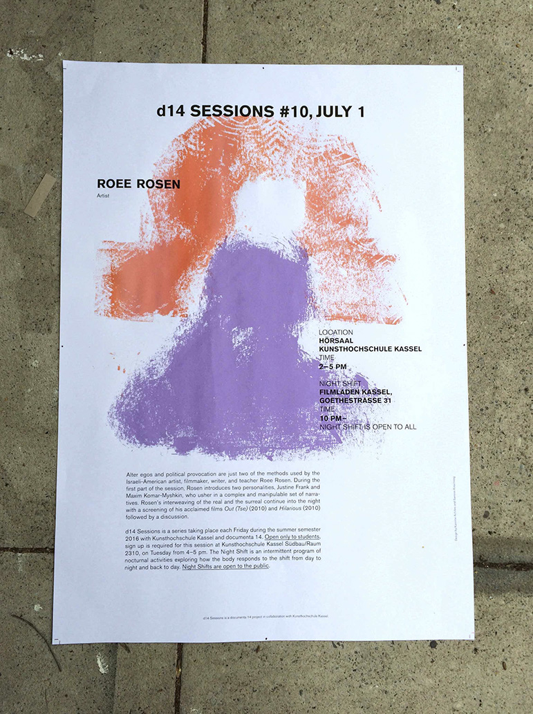 d14 Sessions #10, July 1  Roee Rosen, Artist