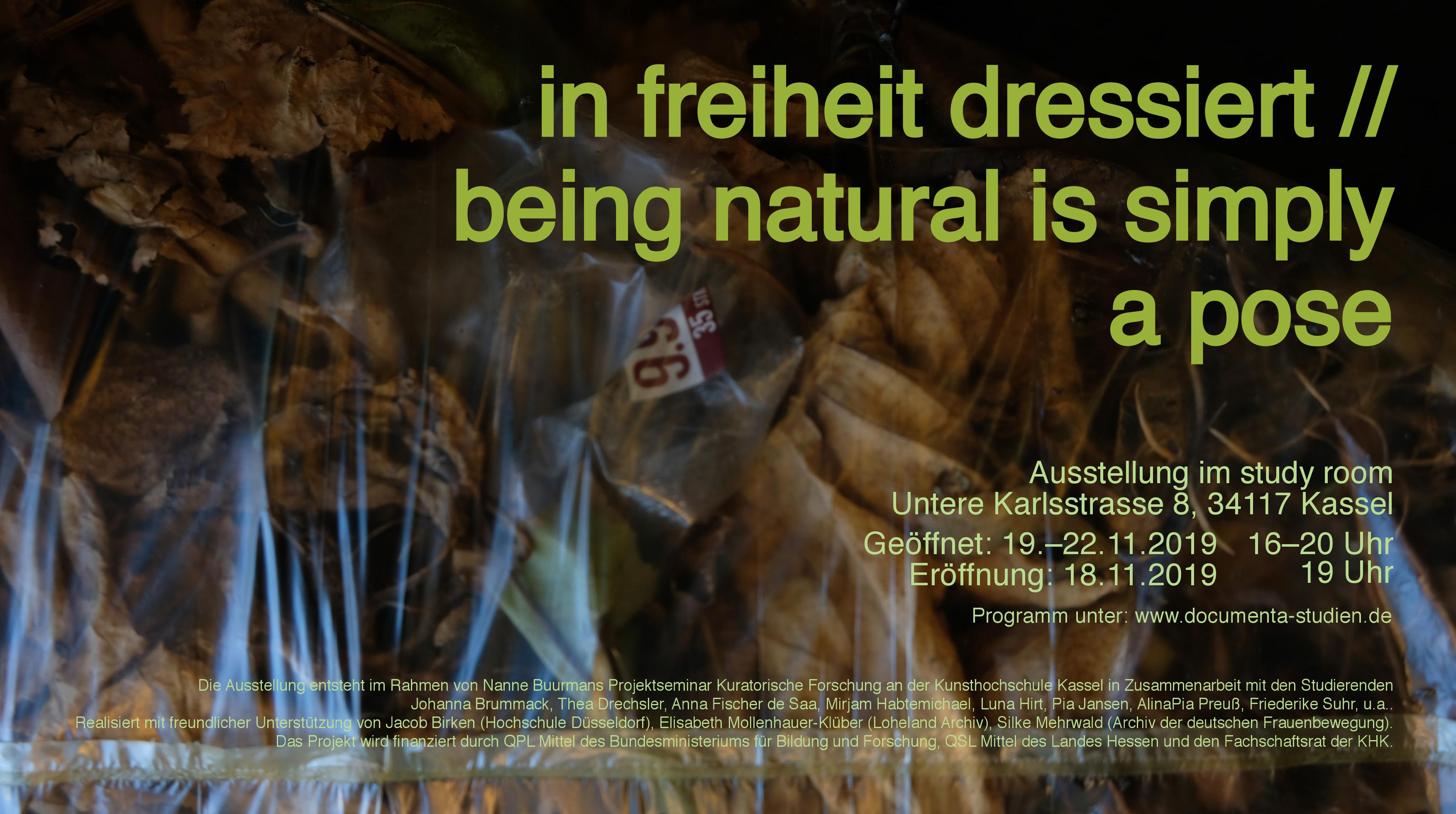 in freiheit dressiert // being natural is simply a pose